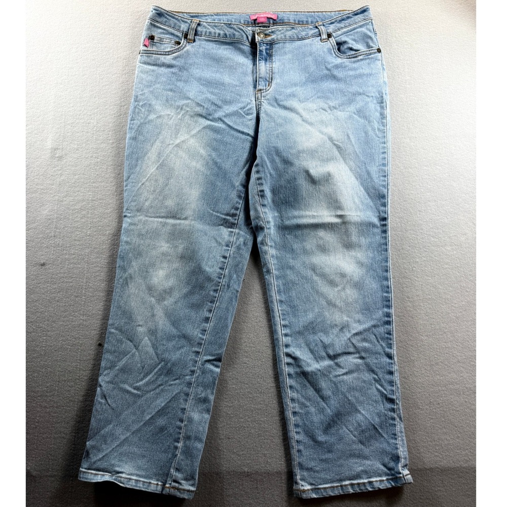 Woman Within Jeans Women 16WP Blue Natural Fit Straight Leg 37x26